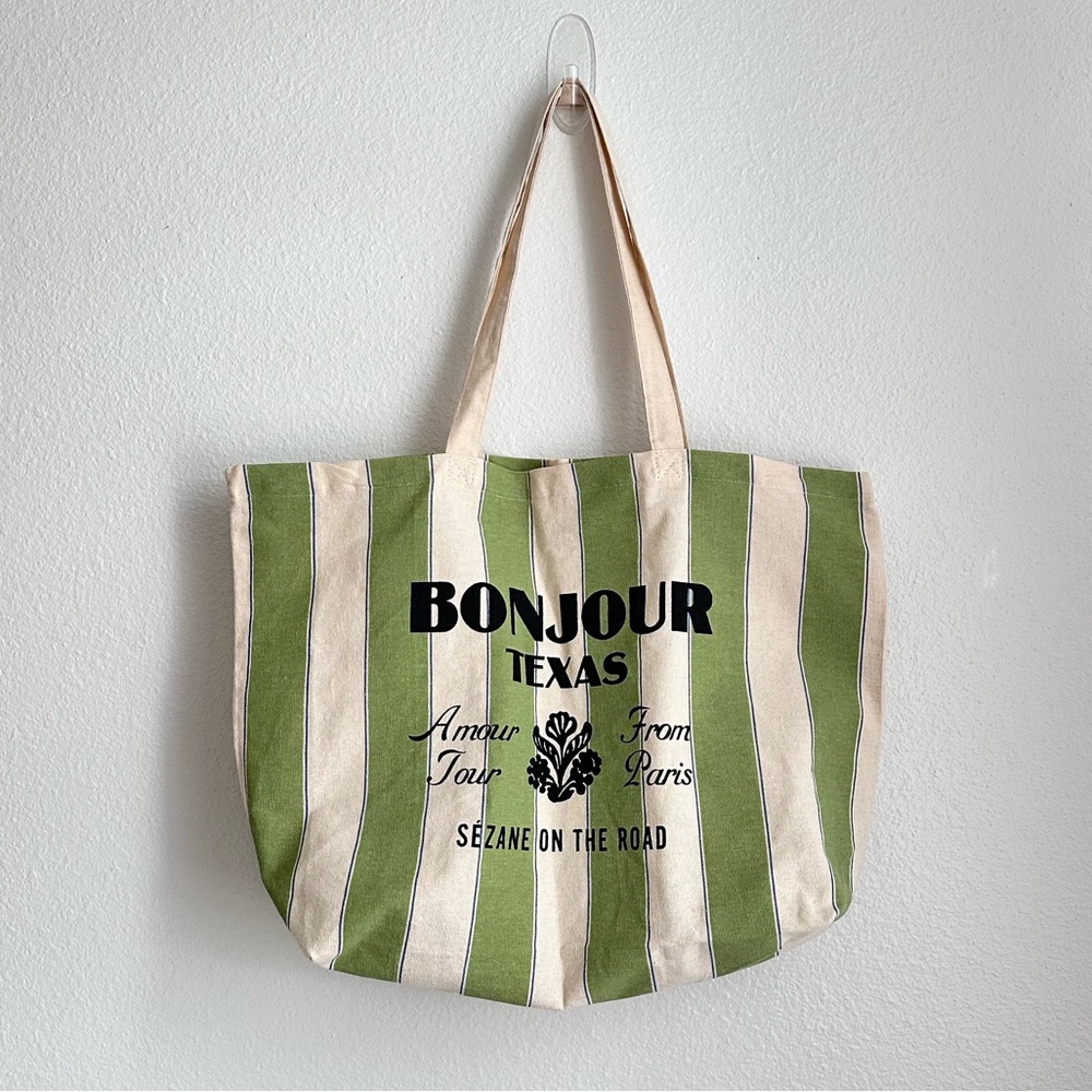 Sezane “Bonjour Texas” striped tote